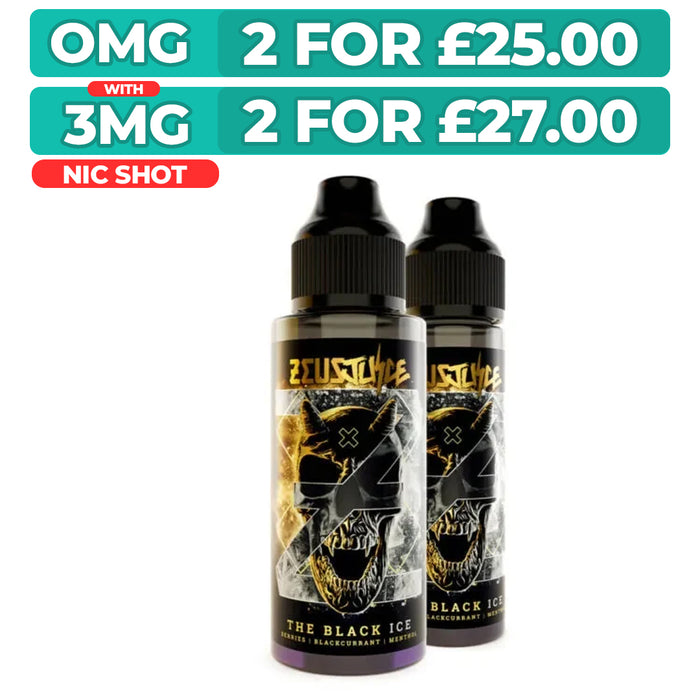 The Black Ice 100ml Shortfill E-Liquid by Zeus Juice