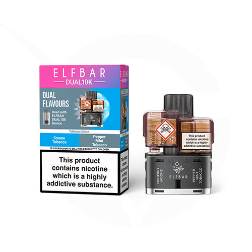 Tobacco Edition Prefilled Pods By Elf Bar Dual 10k + Refilled Containers