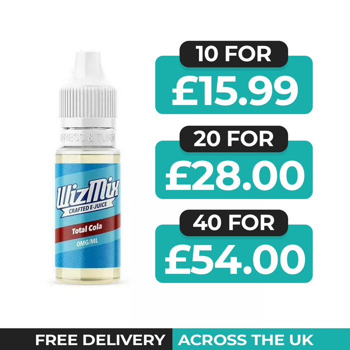 Wizmix Total Cola 10ml E-Liquid - Pack of 10, 20 & 40