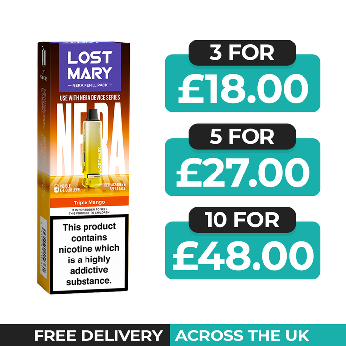 Triple Mango Prefilled Pods by Lost Mary Nera15k + Refill Container