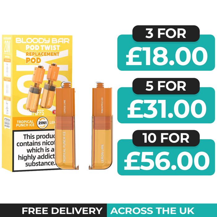 Bloody Bar Ultra Twist 20k Tropical Punch & Lemon Lime Refill Pods