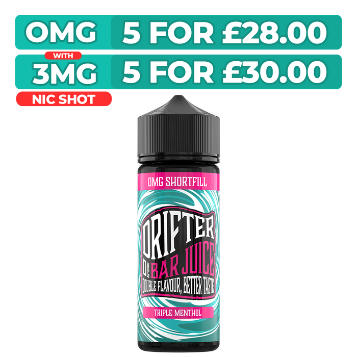 Drifter Bar Juice Triple Menthol 100ml Shortfill E-Liquid