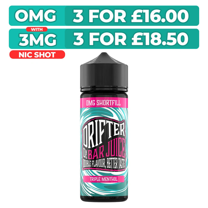 Drifter Bar Juice Triple Menthol 100ml Shortfill E-Liquid