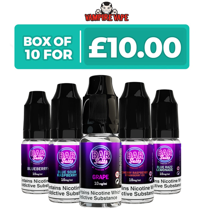 Vampire Bar Salts 10ml Nic Salt E-Liquids - Pack of 10