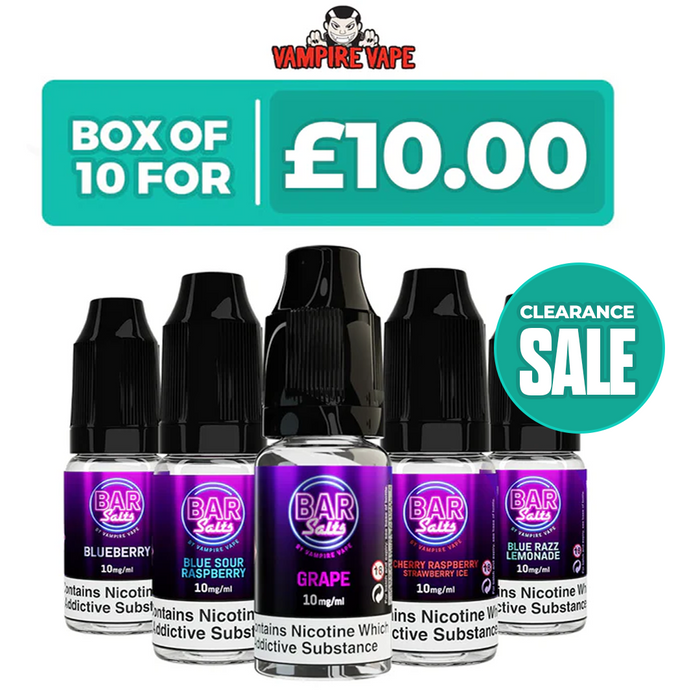 Vampire Bar Salts 10ml Nic Salt E-Liquids - Pack of 10