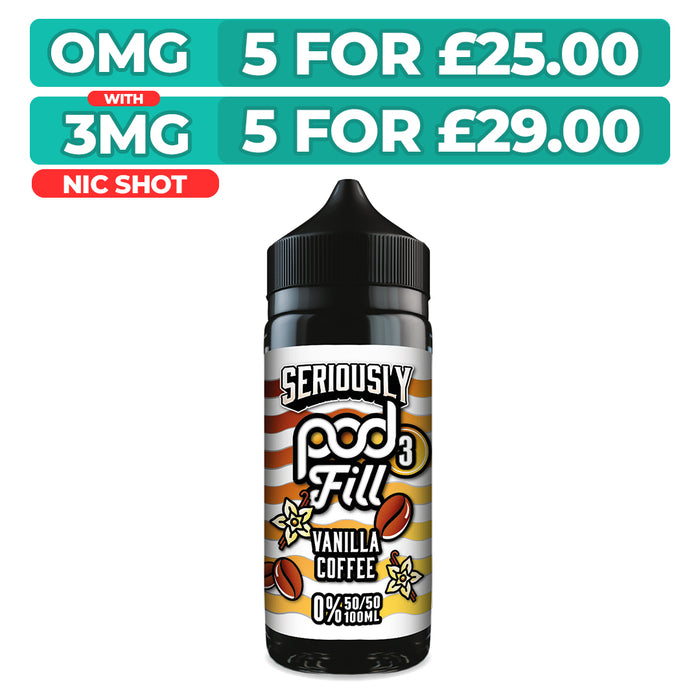 Doozy Seriously Pod Fill 3 Vanilla Coffee 100ml Shortfill E-Liquid