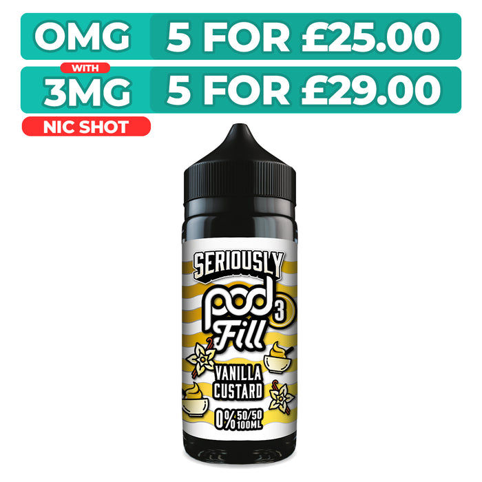 Doozy Seriously Pod Fill 3 Vanilla Custard 100ml Shortfill E-Liquid