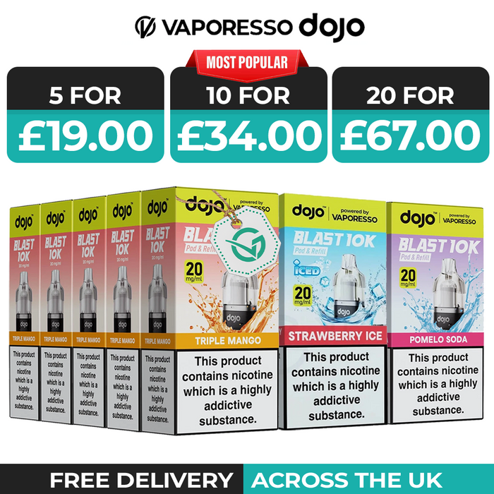 Vaporesso Dojo Blast 10k Refill Pods Box of 5 & 10