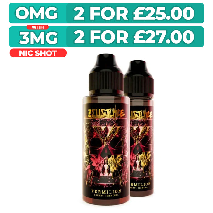 Vermilion Reloaded 100ml Shortfill E-liquid by Zeus Juice