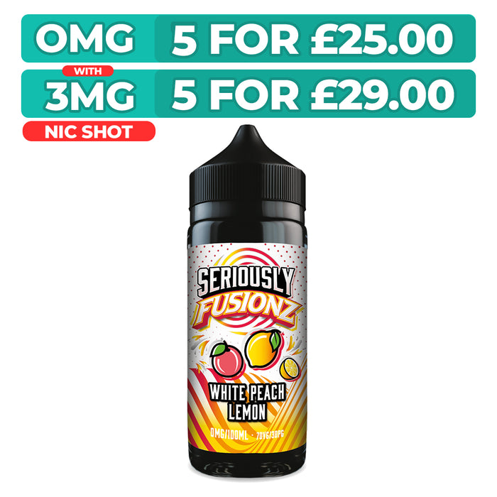 White Peach Lemon 100ml Shortfill E-Liquid by Seriously Fusionz