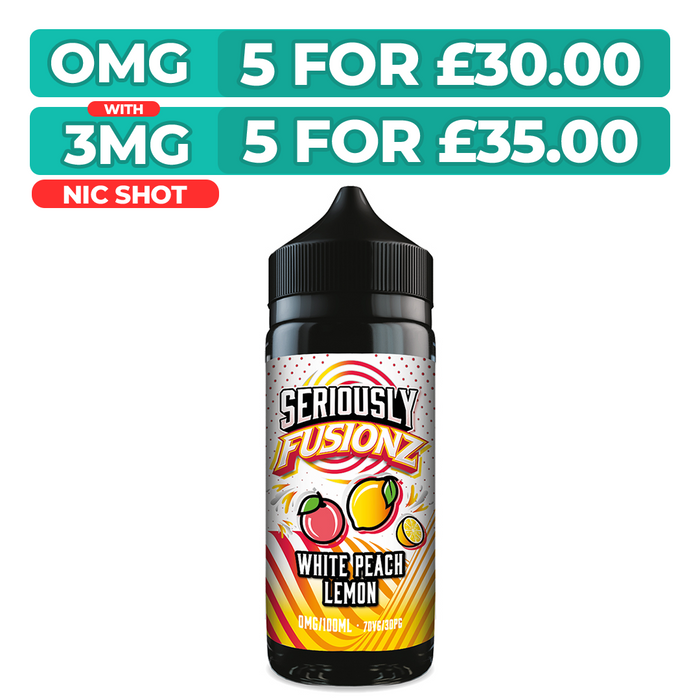 Seriously Fusionz White Peach Lemon 100ml Shortfill E-Liquid