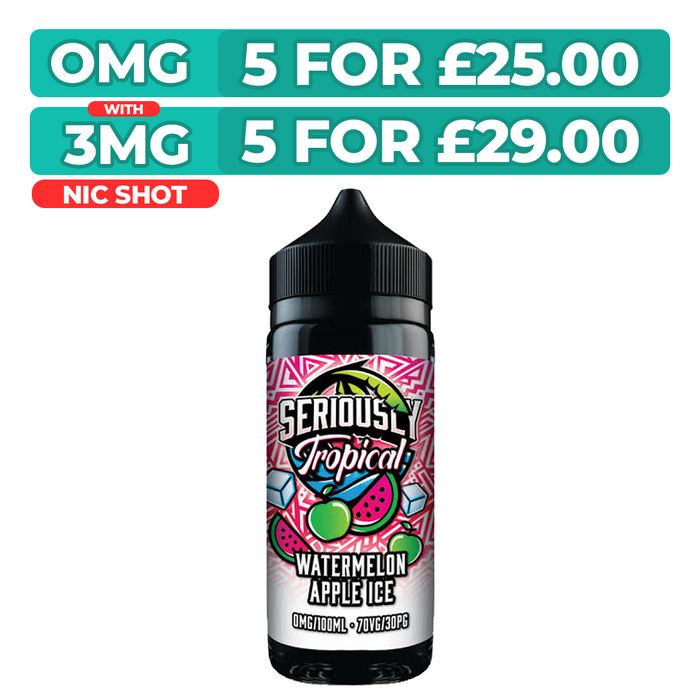 Seriously Tropical Watermelon Apple Ice 100ml Shortfill E-Liquid