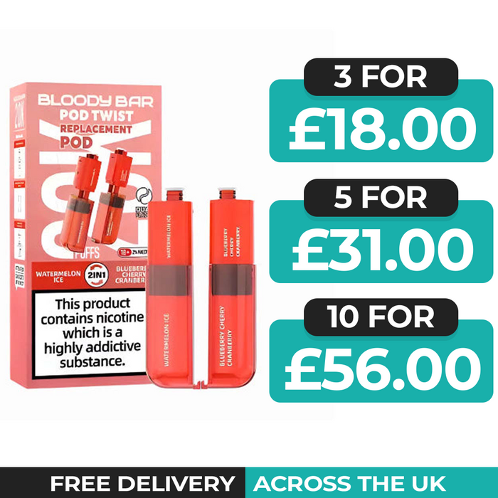Bloody Bar Ultra Twist 20k Watermelon Ice & Blueberry Cherry Cranberry Refill Pods