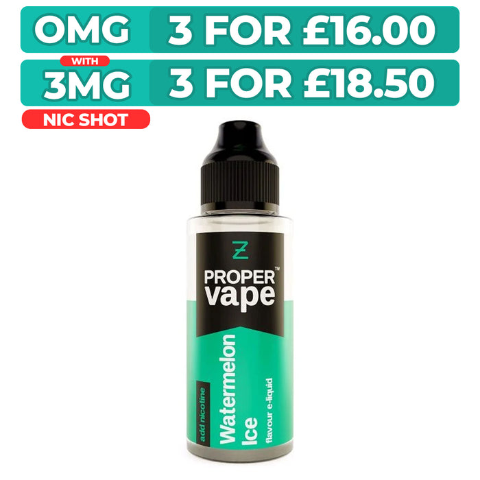 Watermelon Ice 100ml Shortfill E-Liquid by Proper Vape