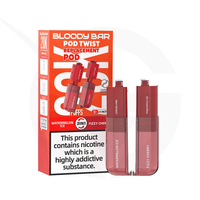 Watermelon Ice & Fizzy Cherry Bloody Bar Ultra Twist 20K Refill Pack