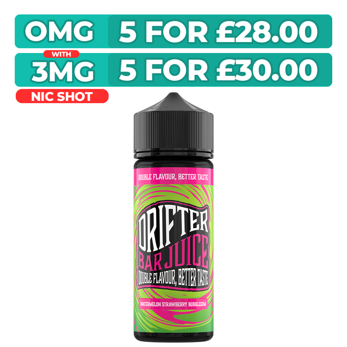 Drifter Bar Juice Watermelon Strawberry Bubblegum 100ml Shortfill E-Liquid
