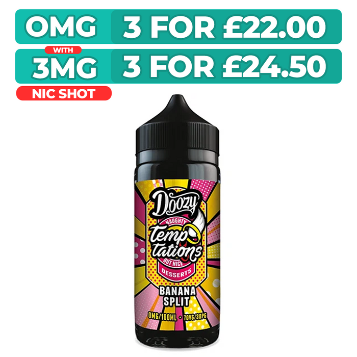 Doozy Temptations Banana Split 100ml Shortfill E-Liquid