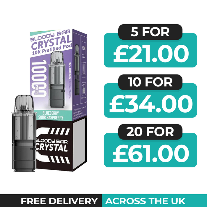 Bloody Bar Crystal 10k Blueberry Sour Raspberry Refill Pods