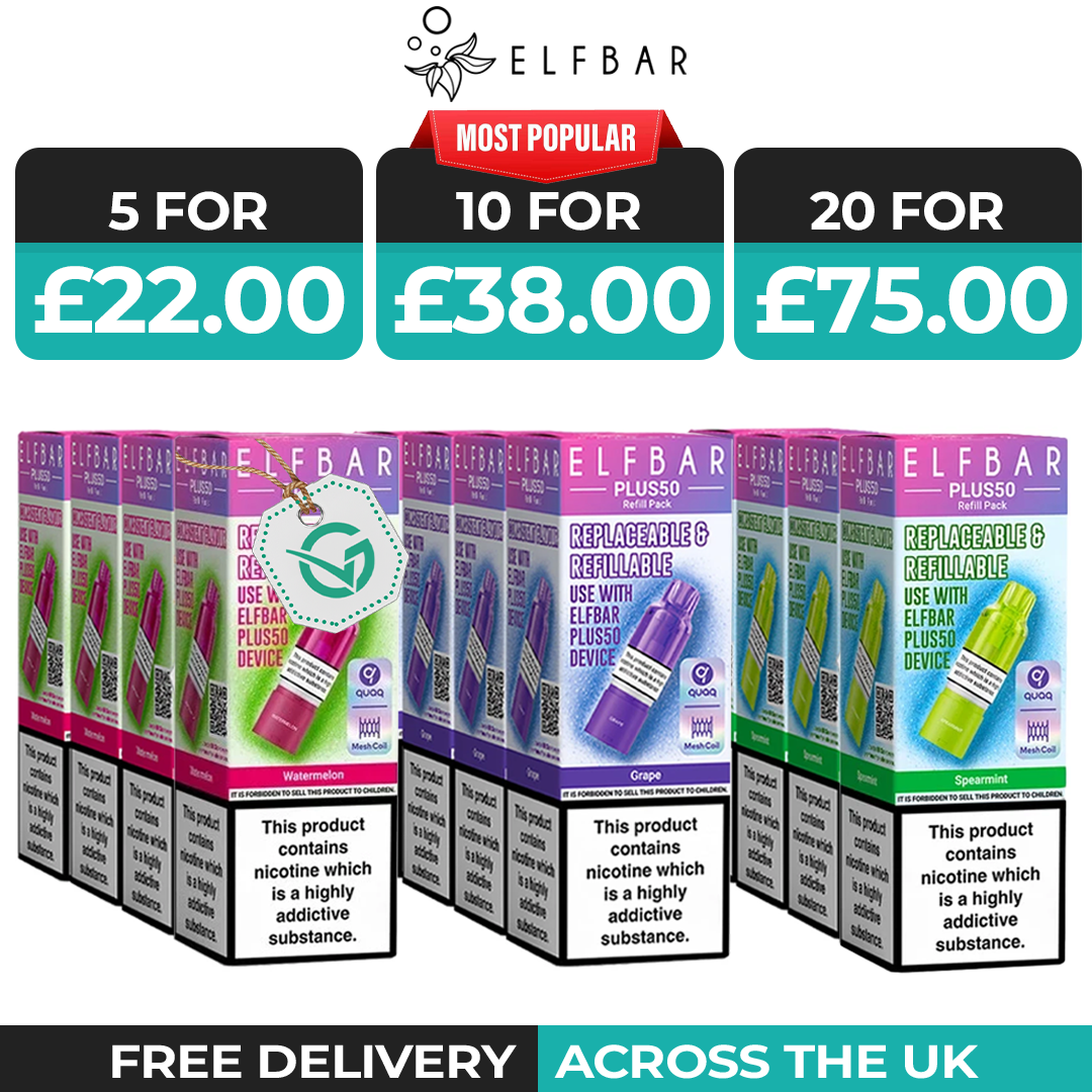 Elf Bar Plus50 Prefilled Pods + Refill Container