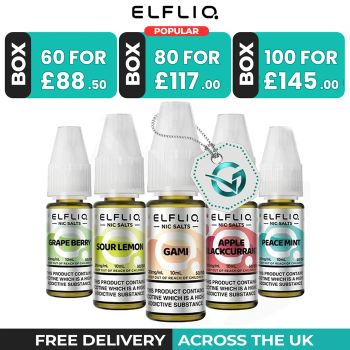 Elf bar Elfliq Nic Salt E-Liquids Box of 10 & 20