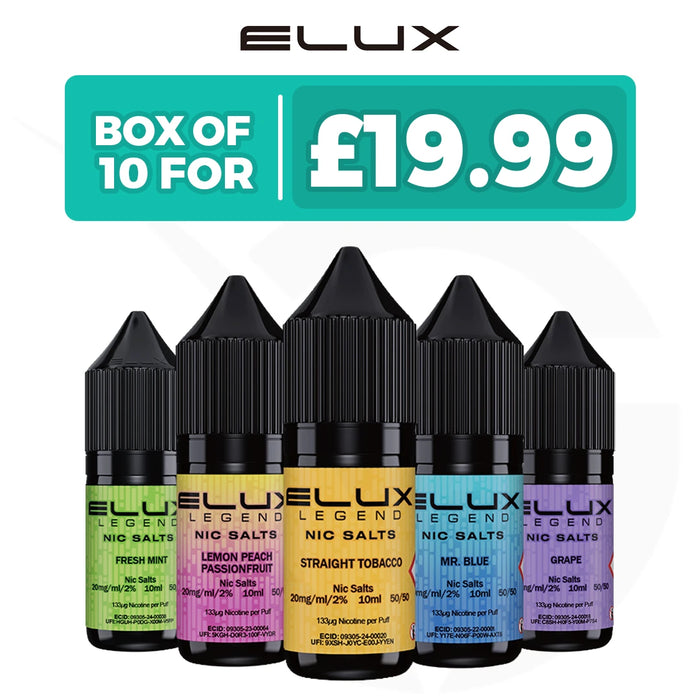 Elux Legend Nic Salt E-Liquid Box of 10 Elux Legend Nic Salt E-Liquid Box of 10