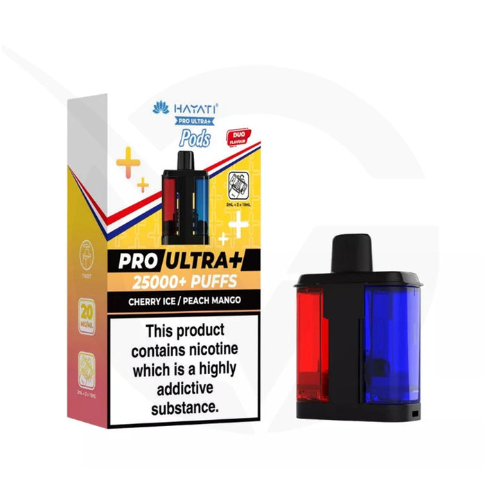 Hayati Pro Ultra Plus 25000 Cherry Ice & Peach Mango Refill Pods