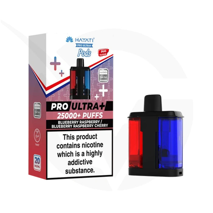 Blueberry Raspberry & Blueberry Raspberry Cherry Hayati Pro Ultra Plus 25000 Refill Pods