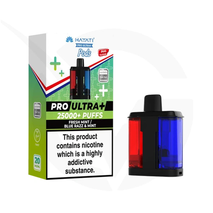 Fresh Mint & Blue Razz Mint Hayati Pro Ultra Plus 25000 Refill Pods