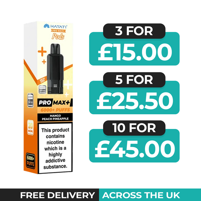 Hayati Pro Max Plus Mango Peach Pineapple Refill Pods