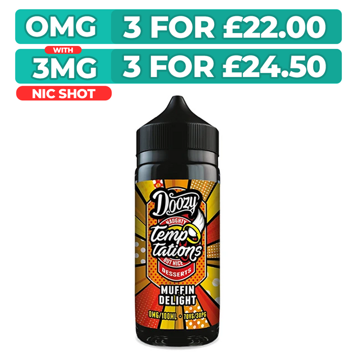 Doozy Temptations Muffin Delight 100ml Shortfill E-Liquid