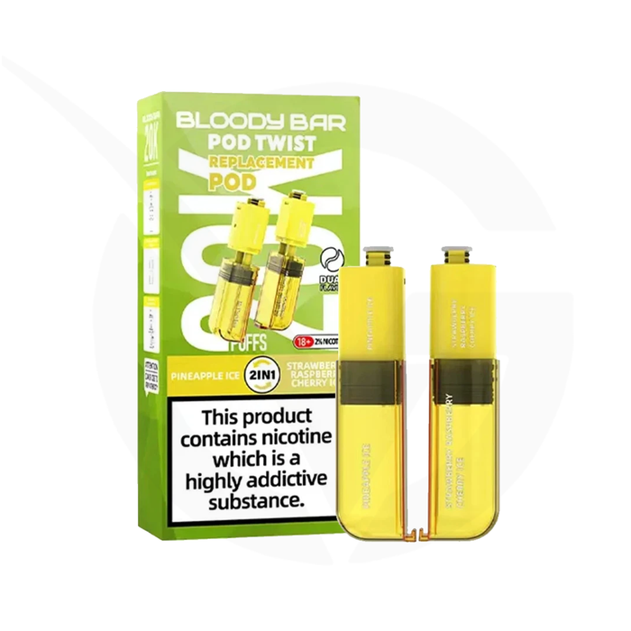 Pineapple Ice & Strawberry Raspberry Cherry Ice Bloody Bar Ultra Twist 20K Refill Pack