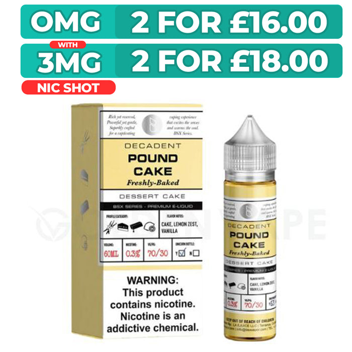 Pound Cake 50ml Shortfill E-Liquid By Glas