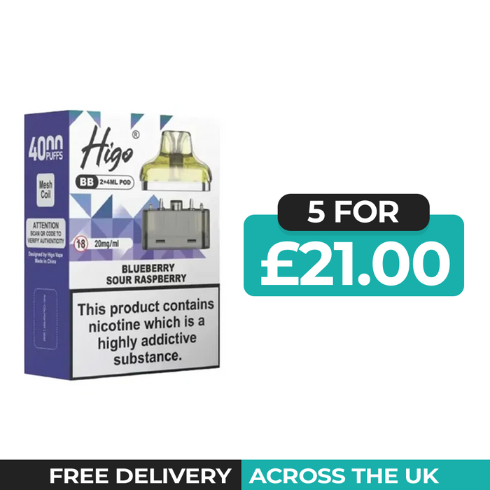 Higo BB 4000 Blueberry Sour Raspberry Refill Pods