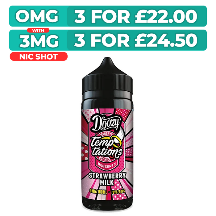 Doozy Temptations Strawberry Milk 100ml Shortfill E-Liquid