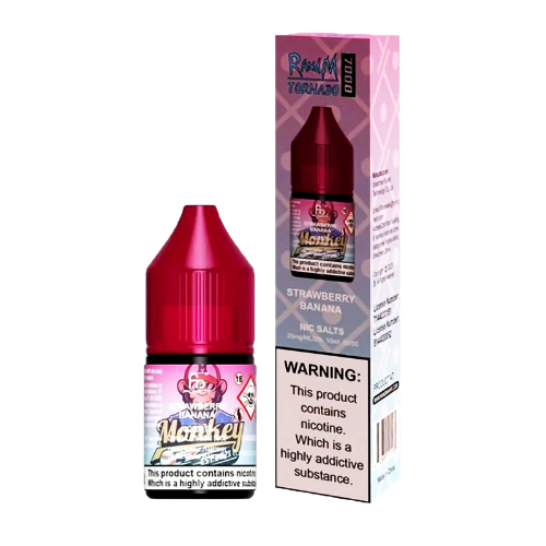 Strawberry Banana 10ml Nic Salt E-Liquid By R and M Tornado 7000 - Golden Vape Strawberry Banana 10ml Nic Salt E-Liquid By R and M Tornado 7000 - Golden Vape