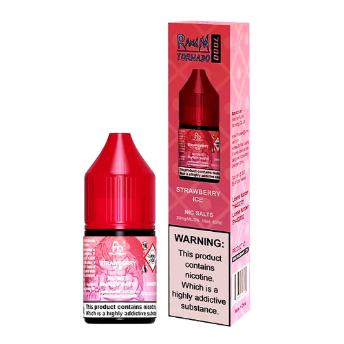 Strawberry Ice 10ml Nic Salt E-Liquid By R and M Tornado 7000 - Golden Vape