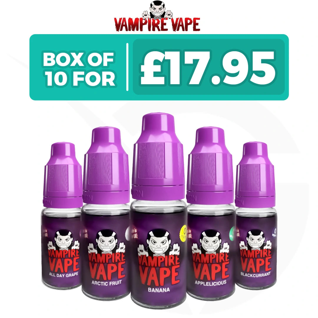 Vampire Vape E Liquid - Pack Of 10 in just 17.99 - Golden Vape Vampire Vape E Liquid - Pack Of 10 in just 17.99 - Golden Vape