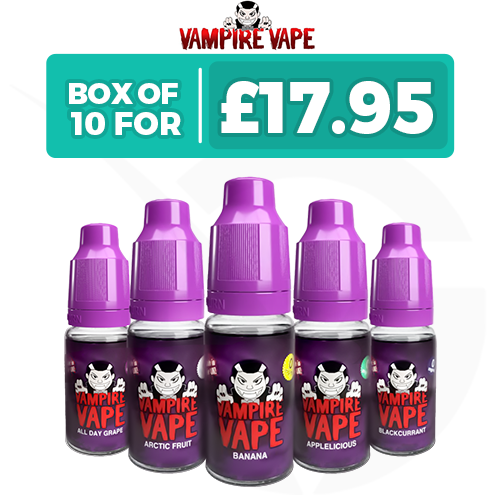 Vampire Vape E Liquid - Pack Of 10 in just 17.99 - Golden Vape Vampire Vape E Liquid - Pack Of 10 in just 17.99 - Golden Vape
