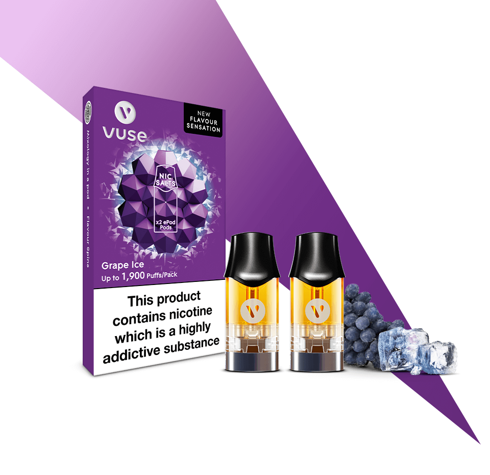 Vuse ePod Grape Ice Nic Salts eLiquid Pods - Golden Vape Vuse ePod Grape Ice Nic Salts eLiquid Pods - Golden Vape