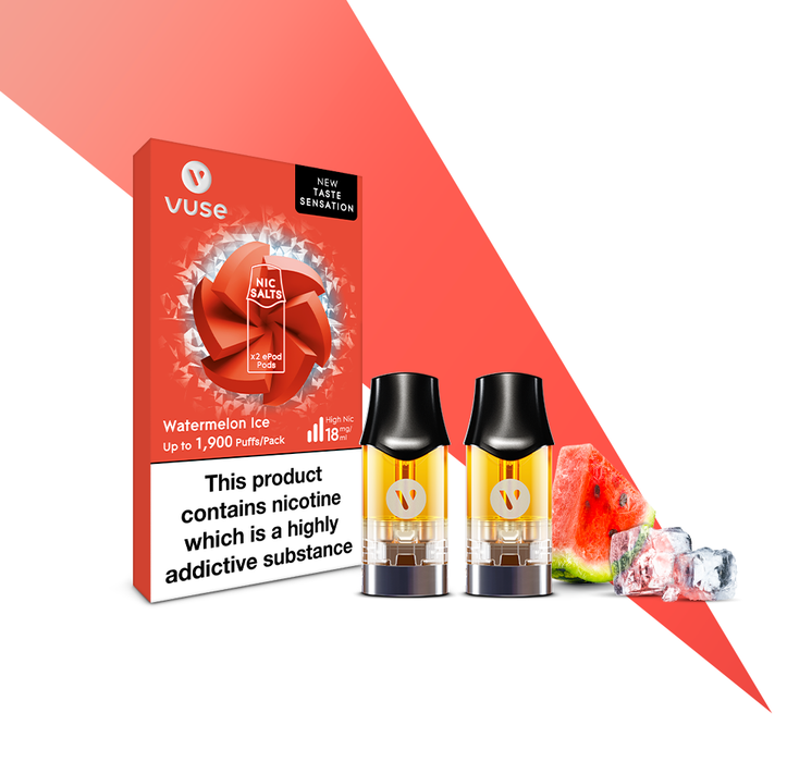 Vuse ePod Watermelon Ice Nic Salts eLiquid Pods - Golden Vape Vuse ePod Watermelon Ice Nic Salts eLiquid Pods - Golden Vape