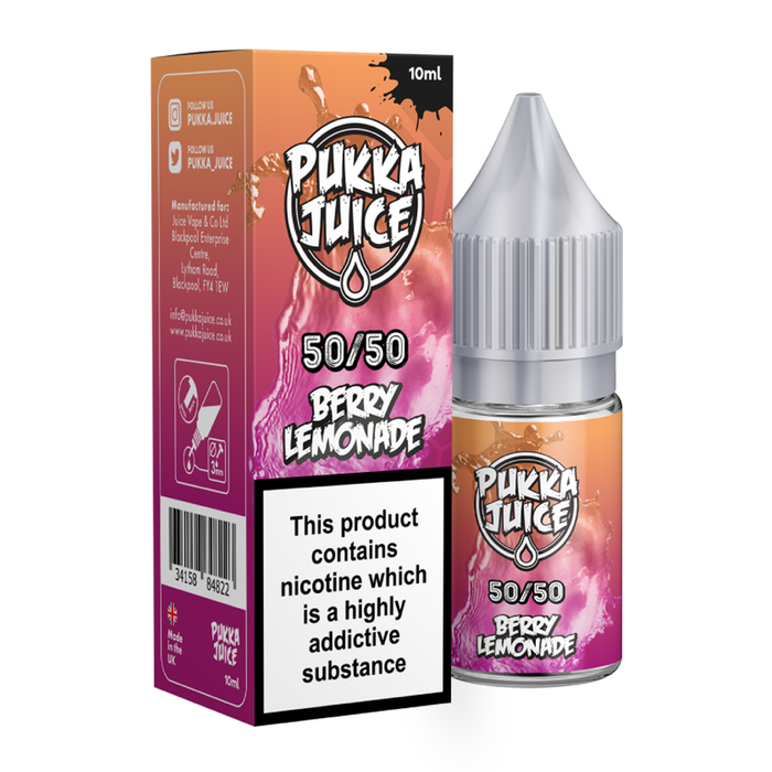 Berry Lemonade 10ml 50/50 E-Liquid By Pukka Juice - Golden Vape Berry Lemonade 10ml 50/50 E-Liquid By Pukka Juice - Golden Vape