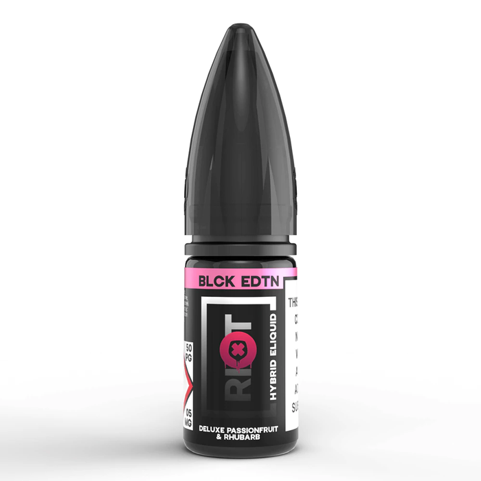 Deluxe Passionfruit & Rhubarb Black EDTN Hybrid 10ml Nic Salt E-Liquid by Riot Squad