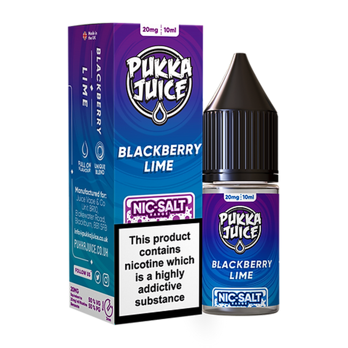 Blackberry Lime 10ml Nic Salt E Liquid By Pukka Juice