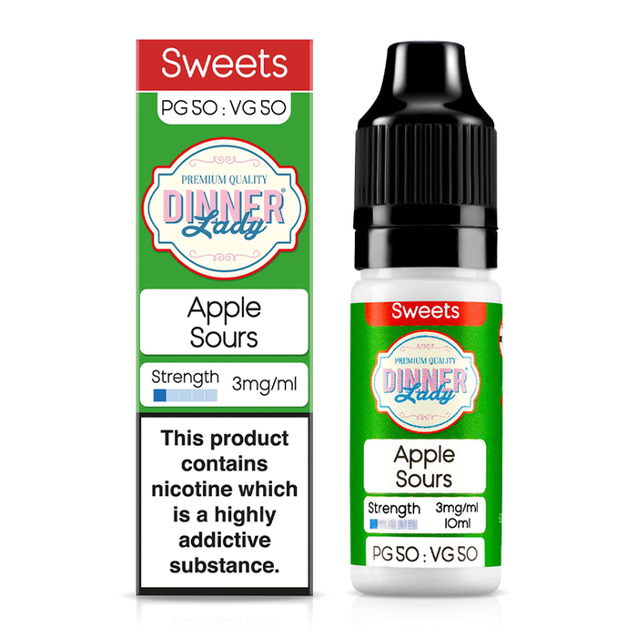 Apple Sours 10ml 50/50 E-Liquid By Dinner Lady