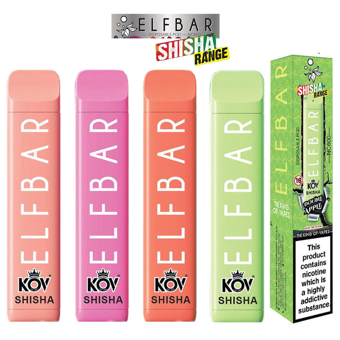Elf bar NC600 Shisha Range 600 Puffs Disposable Vape Bar