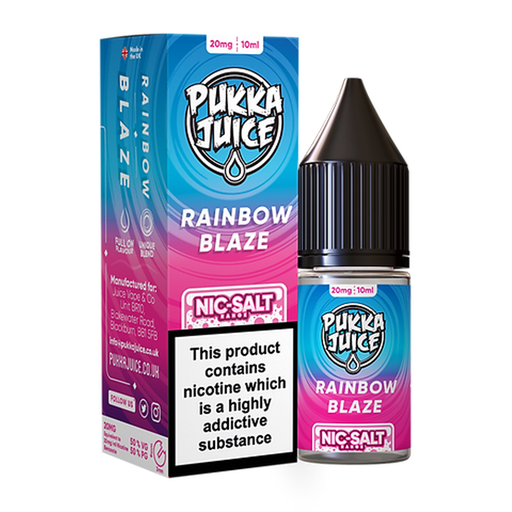 Rainbow Blaze 10ml Nic Salt E Liquid By Pukka Juice
