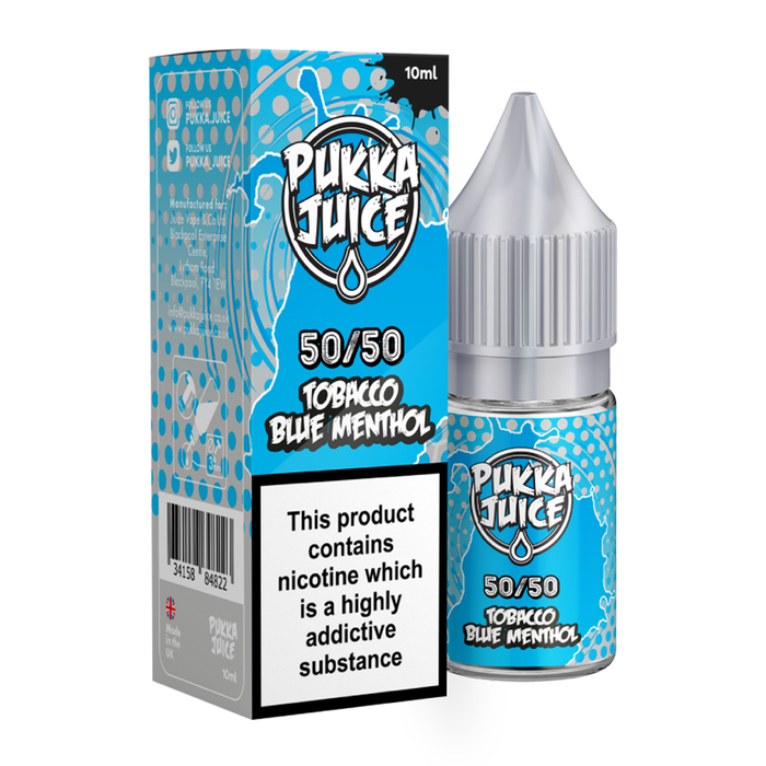 Tobacco Blue Menthol 10ml 50/50 E-Liquid By Pukka Juice