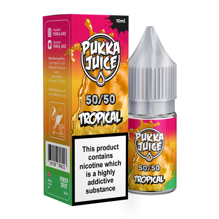Tropical 10ml 50/50 E-Liquid By Pukka Juice
