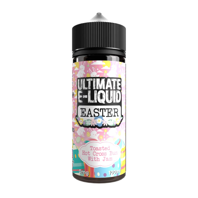 Toasted Hot Cross Bun with Jam Easter 100ml Shortfill E-Liquid by Ulti -  Golden Vape