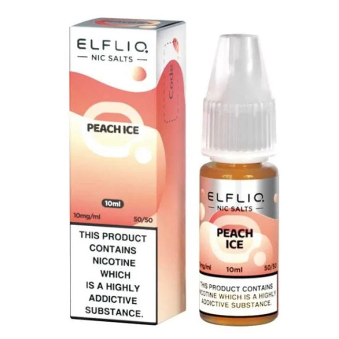 Peach Ice 10ml Elfliq Nic Salt E-Liquid by Elf Bar